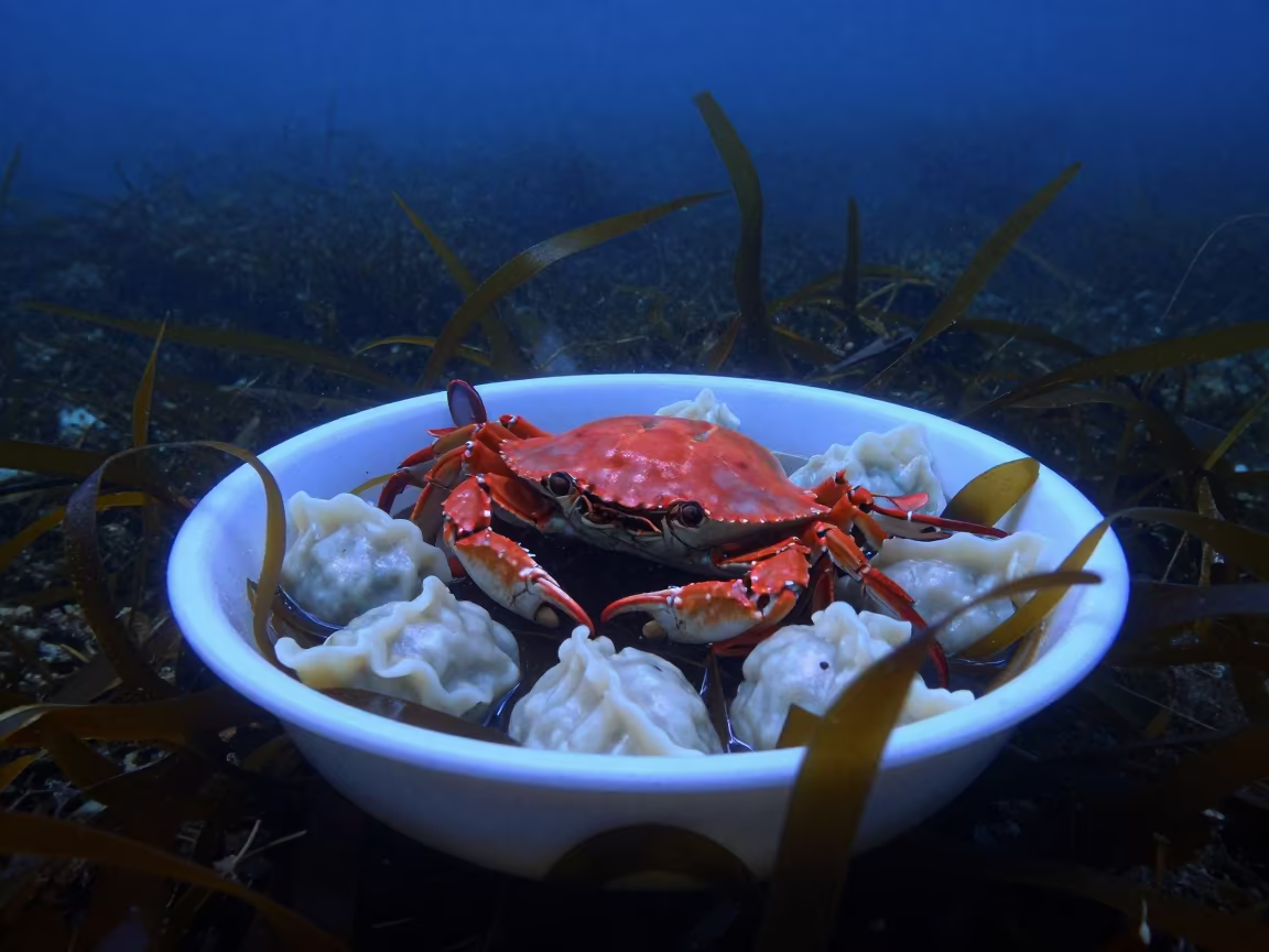 Trinidadian Callaloo Bowl Underwater Portugal in above a seagrass meadow in Portugal