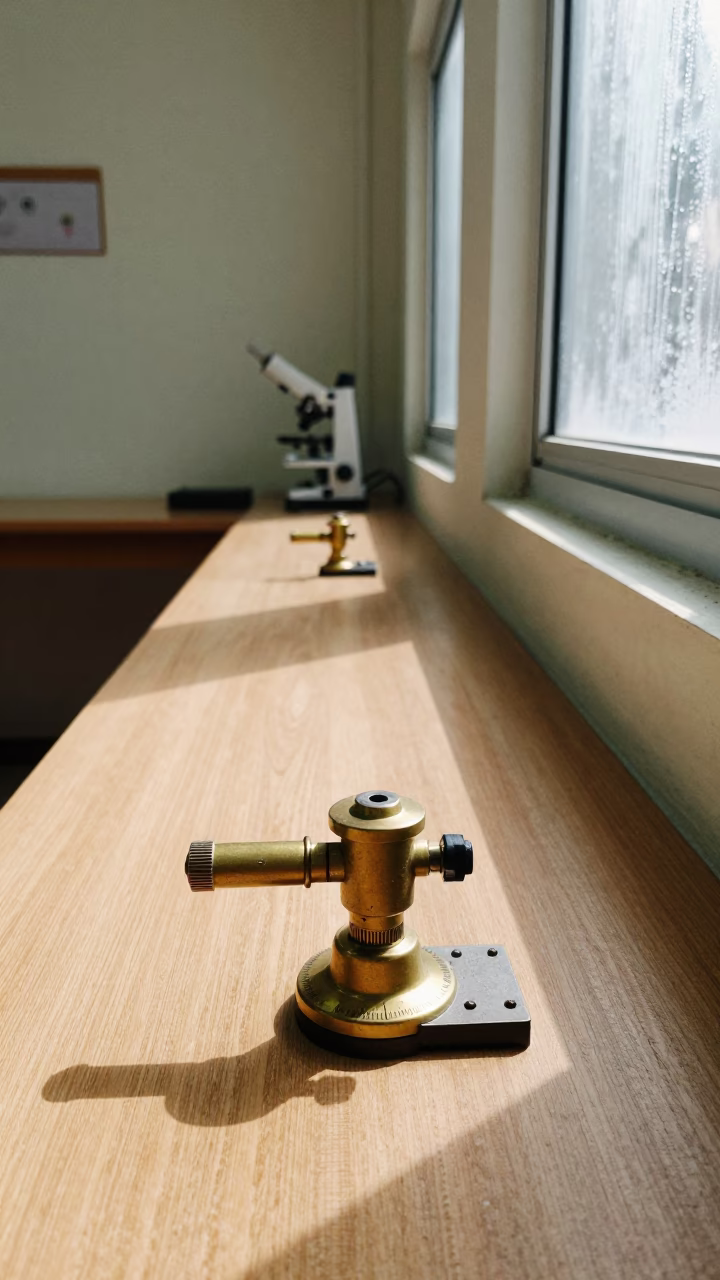 Tripod Head Brass Fittings Aligarh Lab in at a microscopy bench near Aligarh