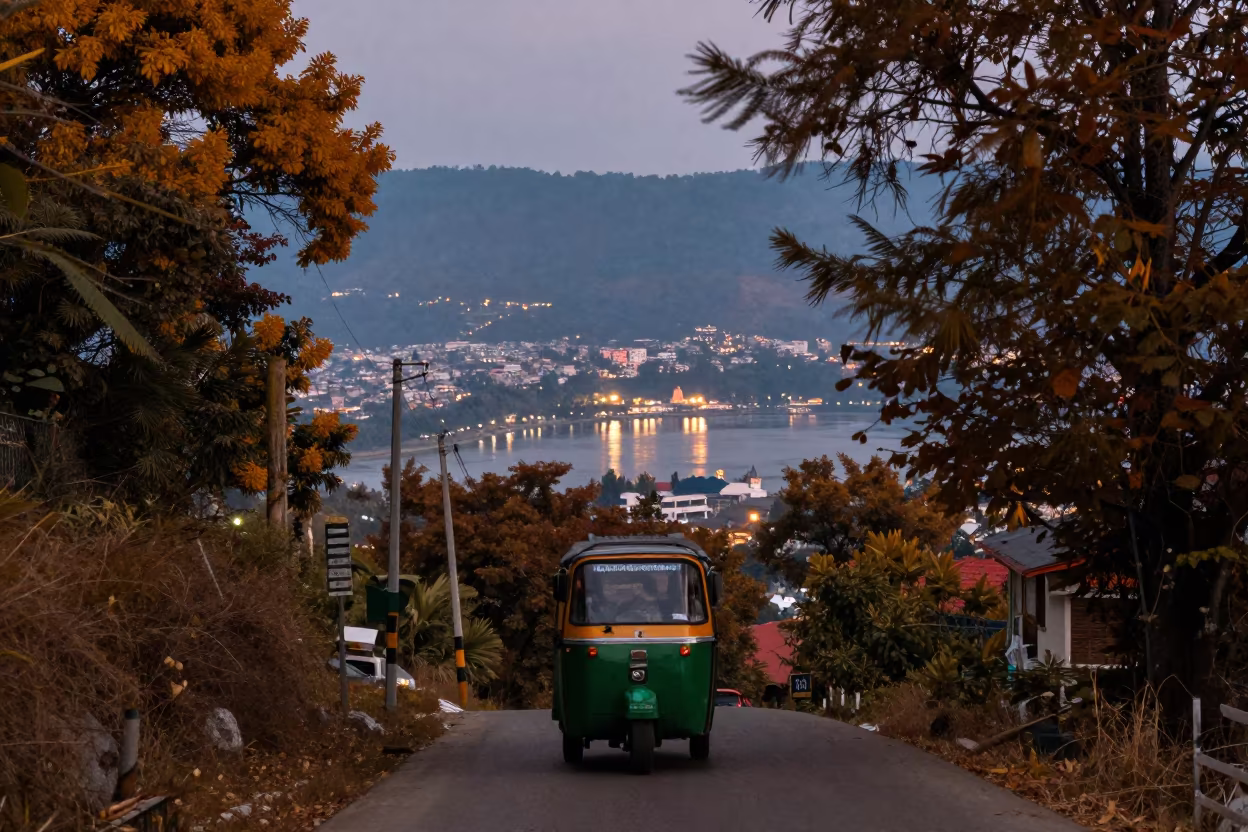 Trolley Climbing Steep Hill Meghalaya Bay View in in Meghalaya