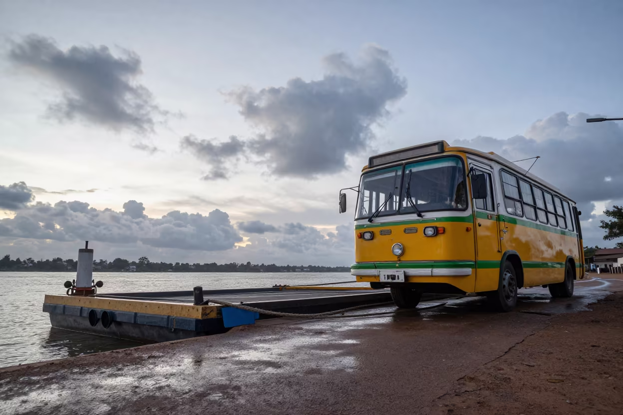 Trolleybus at Enugu Dock Dawn in along a switchback approach near Enugu