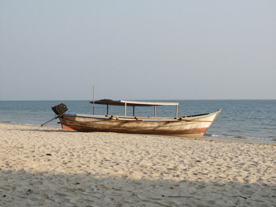 Tropical Shoreline in Phuket at The Late Morning Light in in Phuket, Thailand