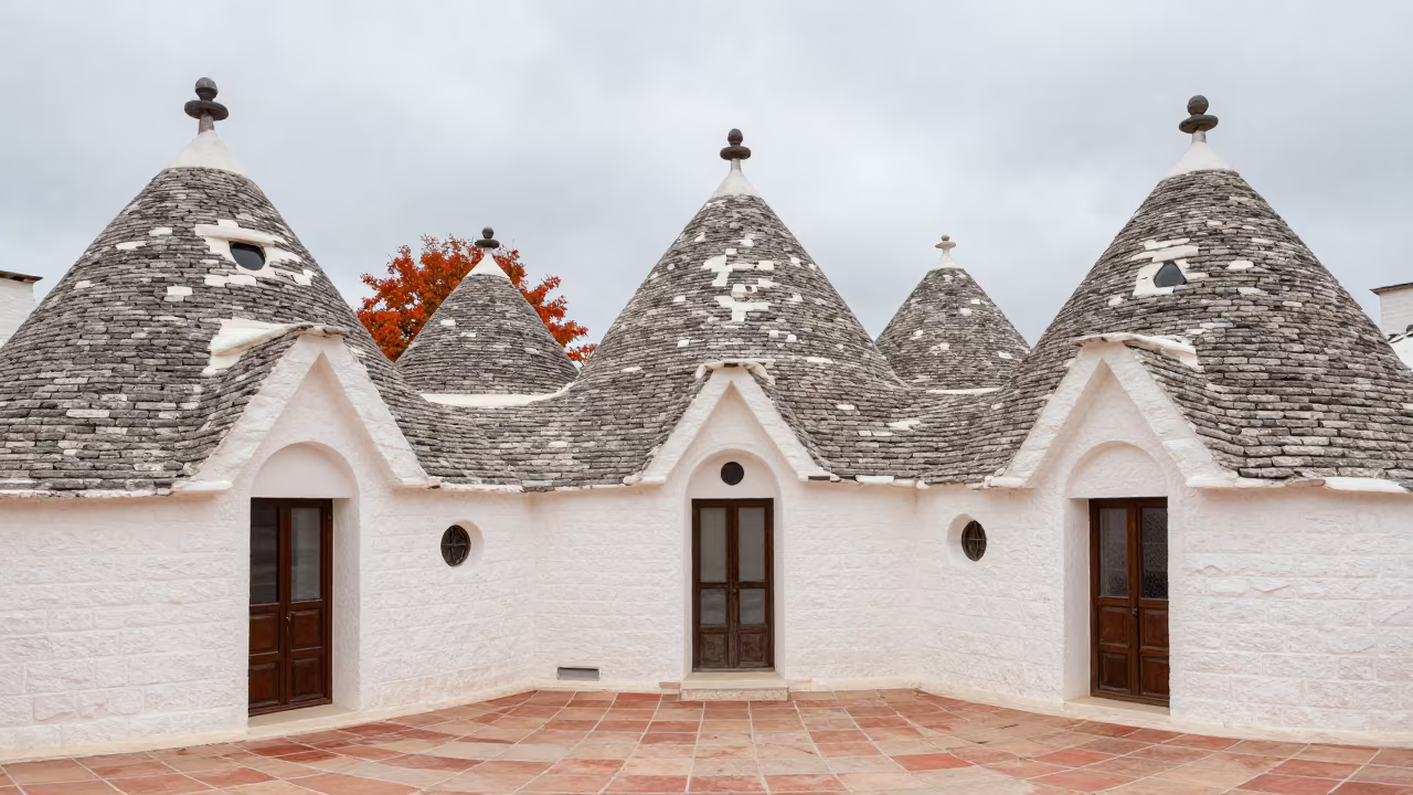 Trullo House Cluster in Tiled Stair Hall in inside a tiled stair hall in Lucknow