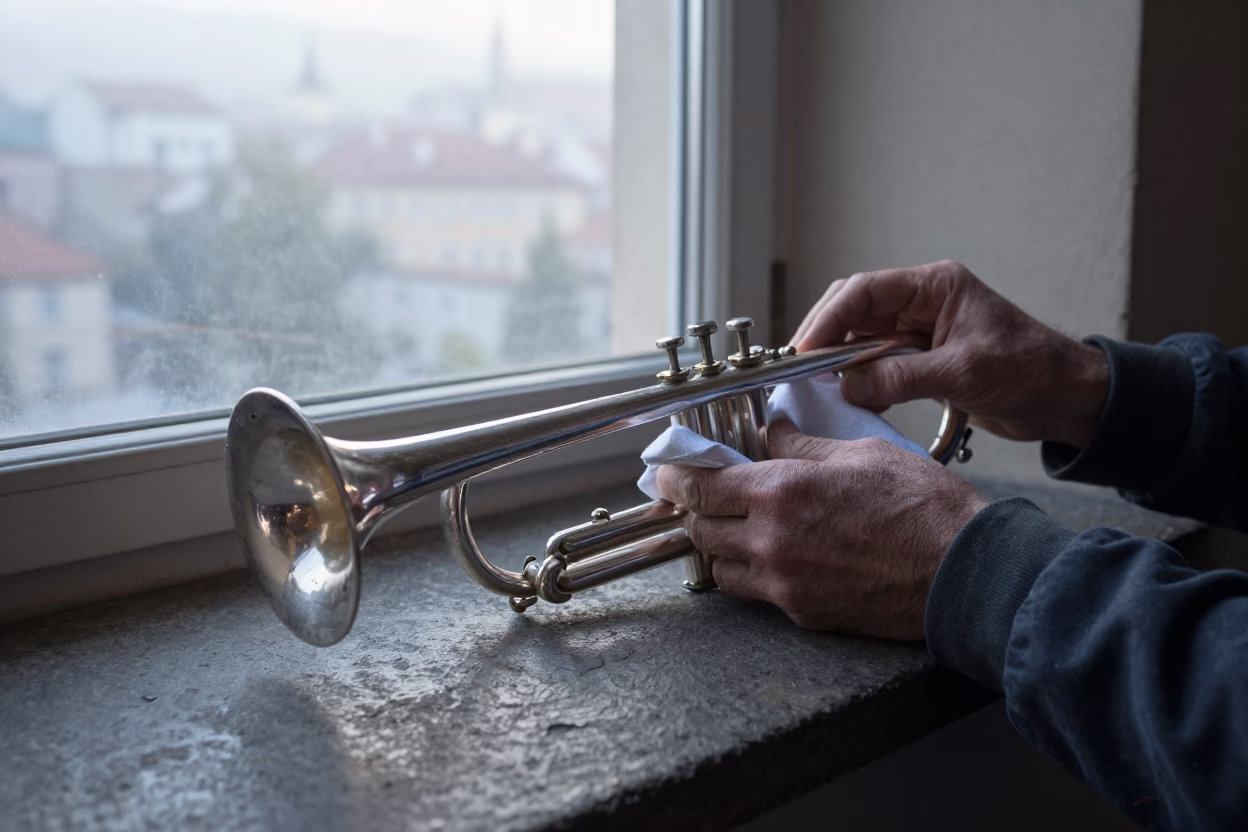 Trumpet Mute in Prague in in Prague, Czech Republic