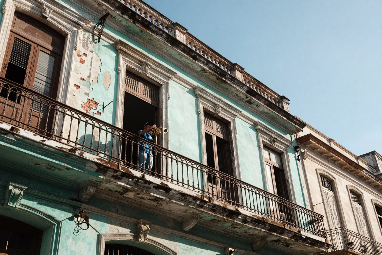 Trumpet Player in Havana in in Havana, Cuba