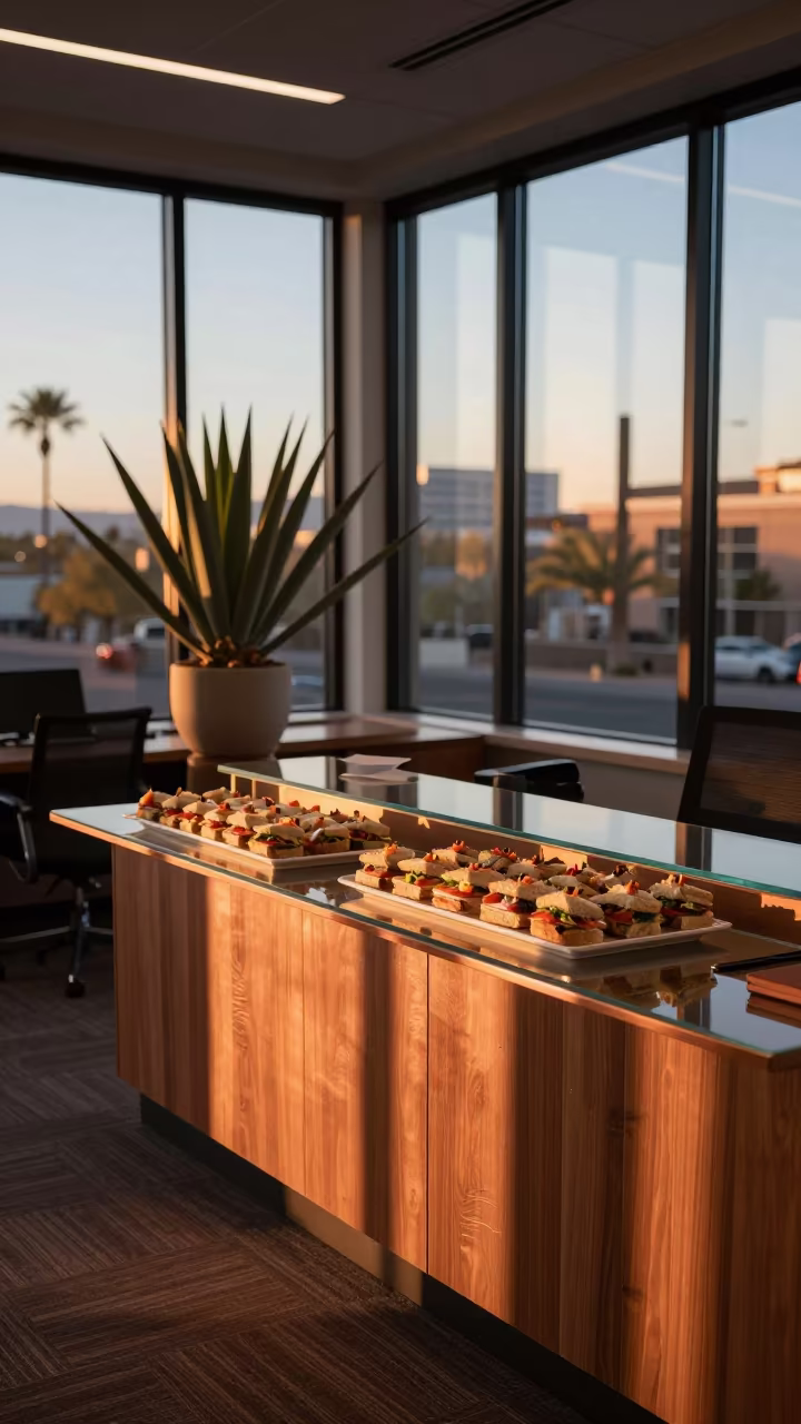 Tucson Office Boardroom Sandwiches Before Review in at an office reception desk in Tucson