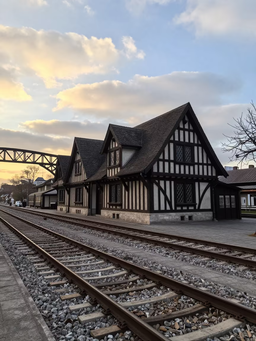 Tudor House Inside Santiago Train Terminal in inside a restored train terminal near Santiago