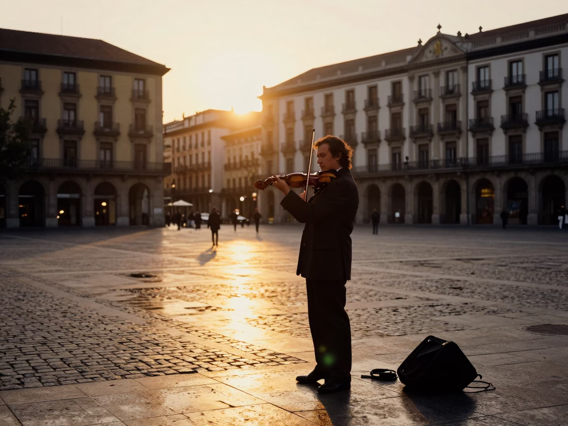 Tuning Violin in Bilbao in in Bilbao, Spain