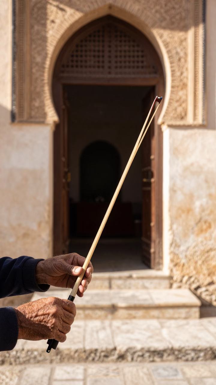 Tunis Hands Holding A Violin Bow in in Tunis, Tunisia