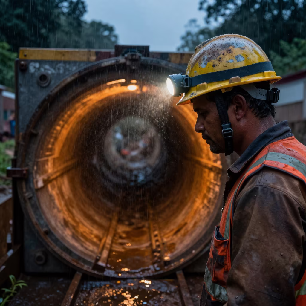 Tunnel Borer in Natal Evening Drizzle in in Natal