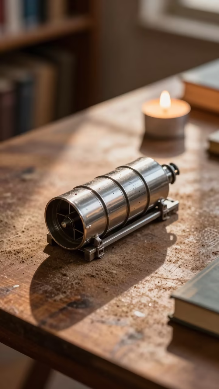 Tunnel Boring Machine Model on Library Table in on a dusty library table in Sargodha