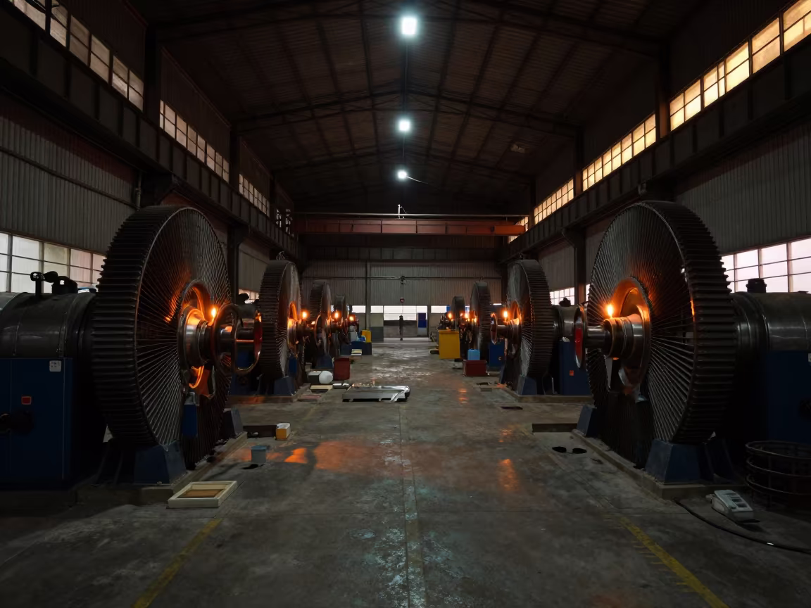 Turbine Hall Night Shift Candlelight Huancayo in in a turbine hall near Huancayo