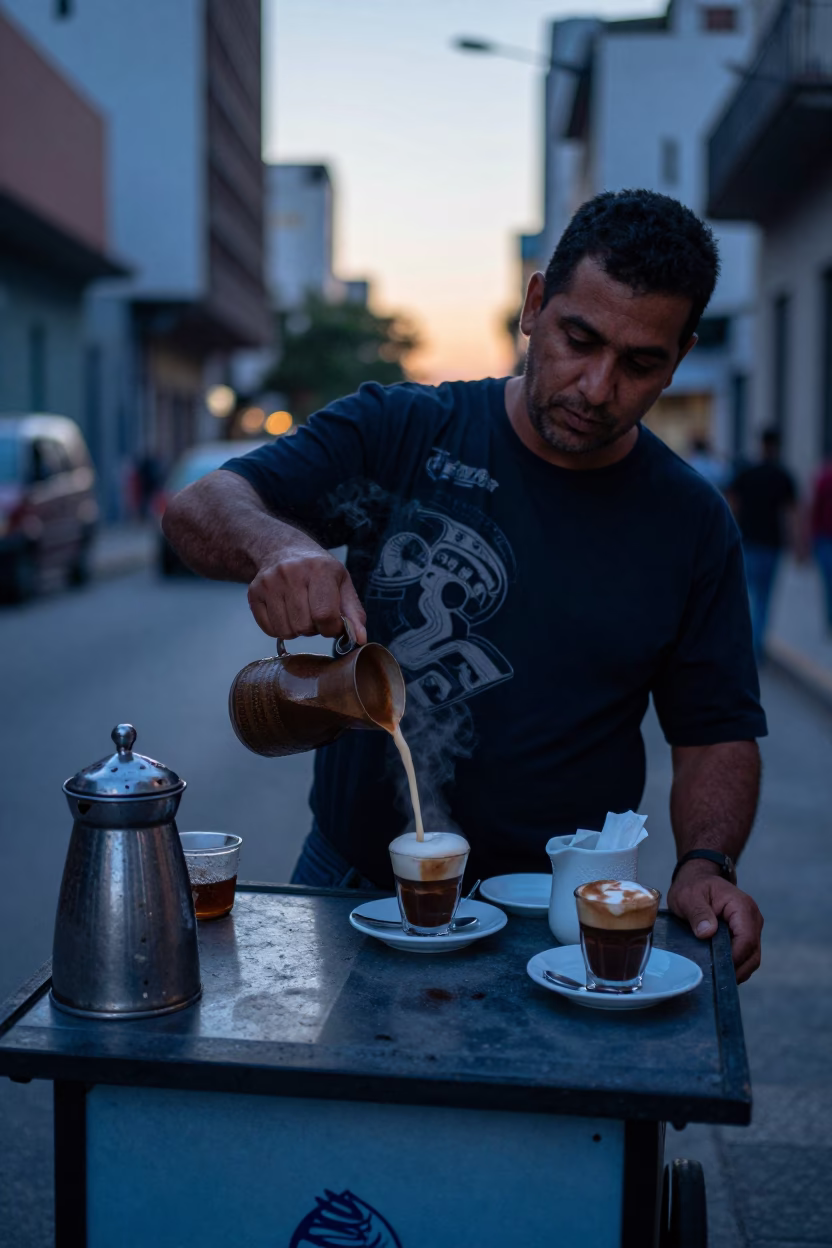 Turkish Coffee in Buenos Aires at First Light Of Dawn in in Buenos Aires, Argentina