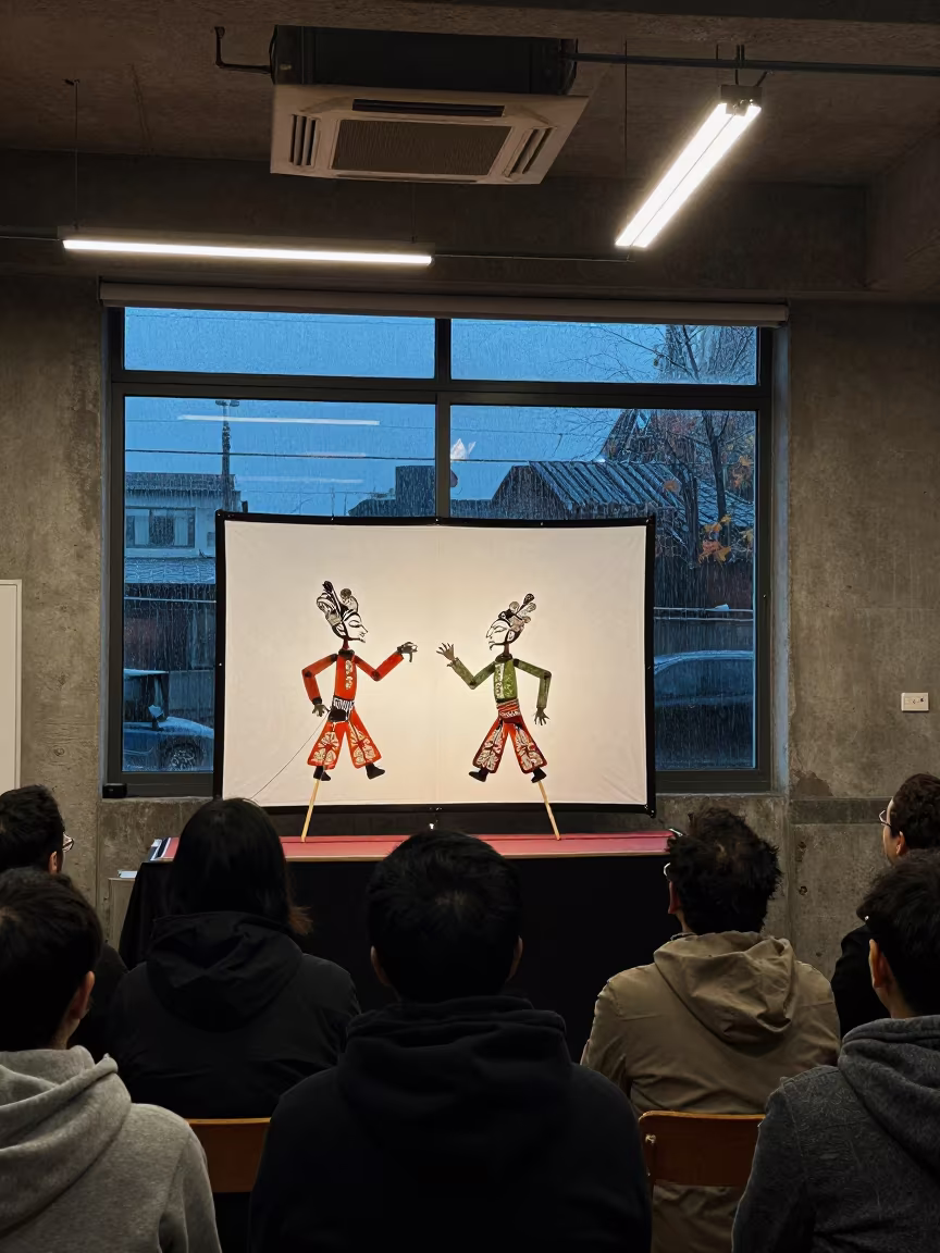 Turkish Karagoz Rehearsal in Yokohama Twilight in in a rehearsal room in Yokohama