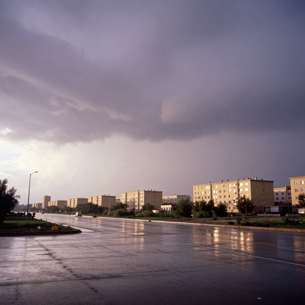 Turkmenistan City Edge Storm Aftermath in in Turkmenistan
