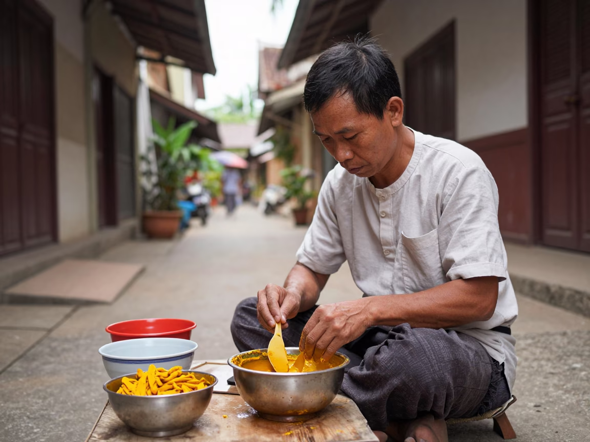 Turmeric Paste in Luang Prabang in in Luang Prabang, Laos