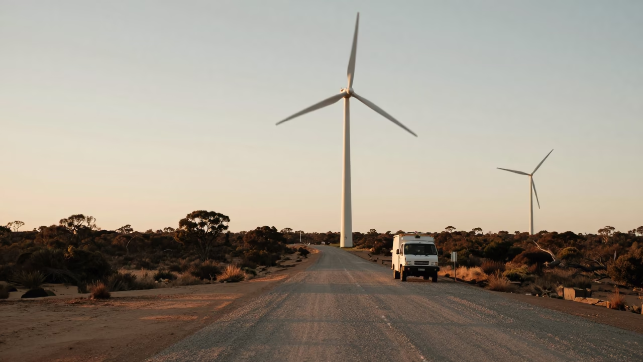 Turning Blades in Perth at The Late Afternoon Light in in Perth, Western Australia, Australia