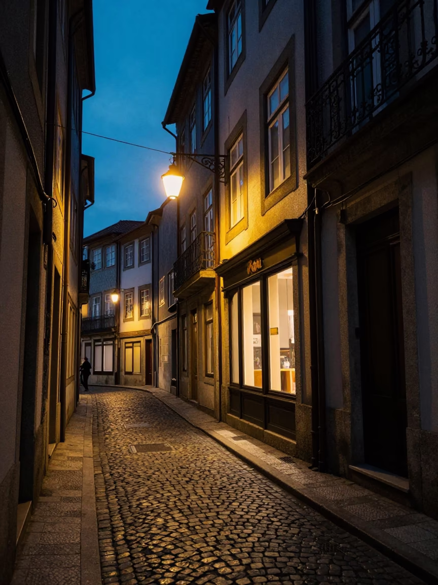 Twilight Alley in Porto in in Porto, Portugal