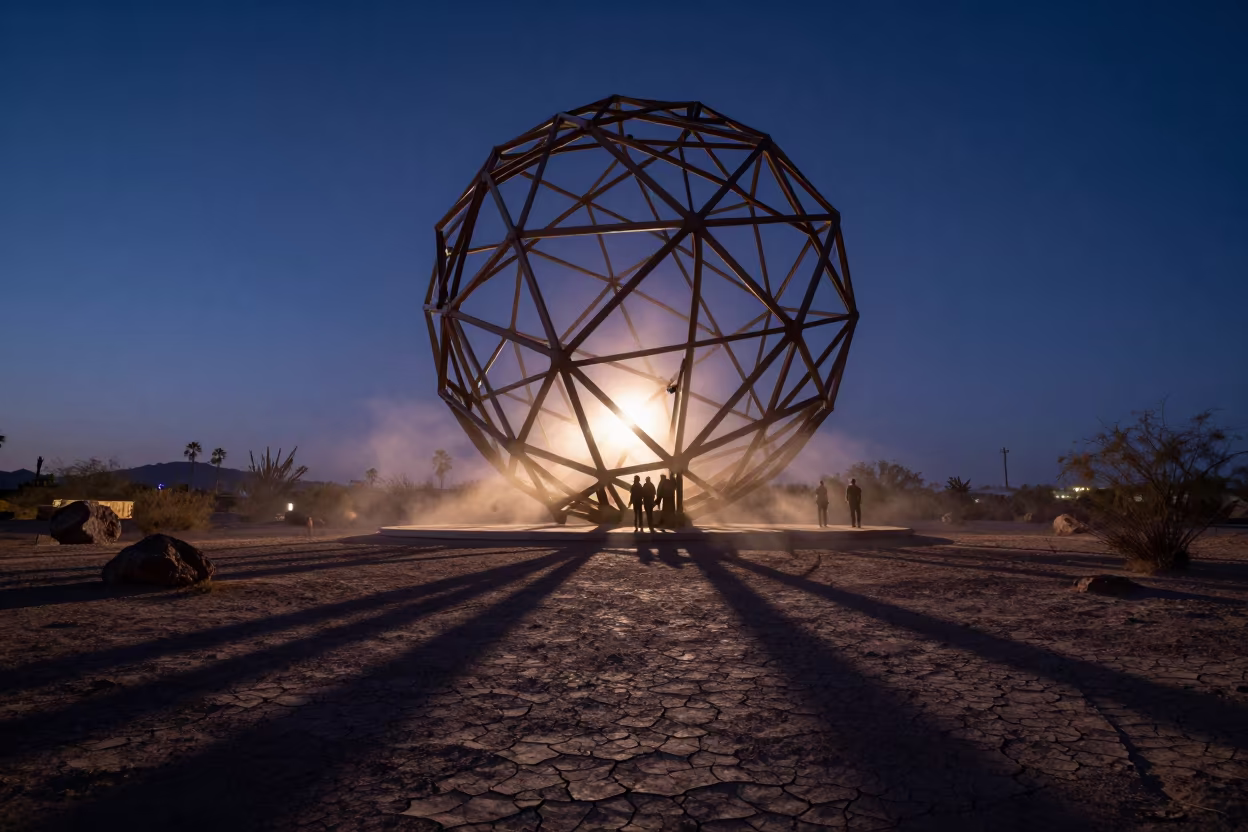Twilight Art Sculpture in Phoenix Desert Haze in near Phoenix