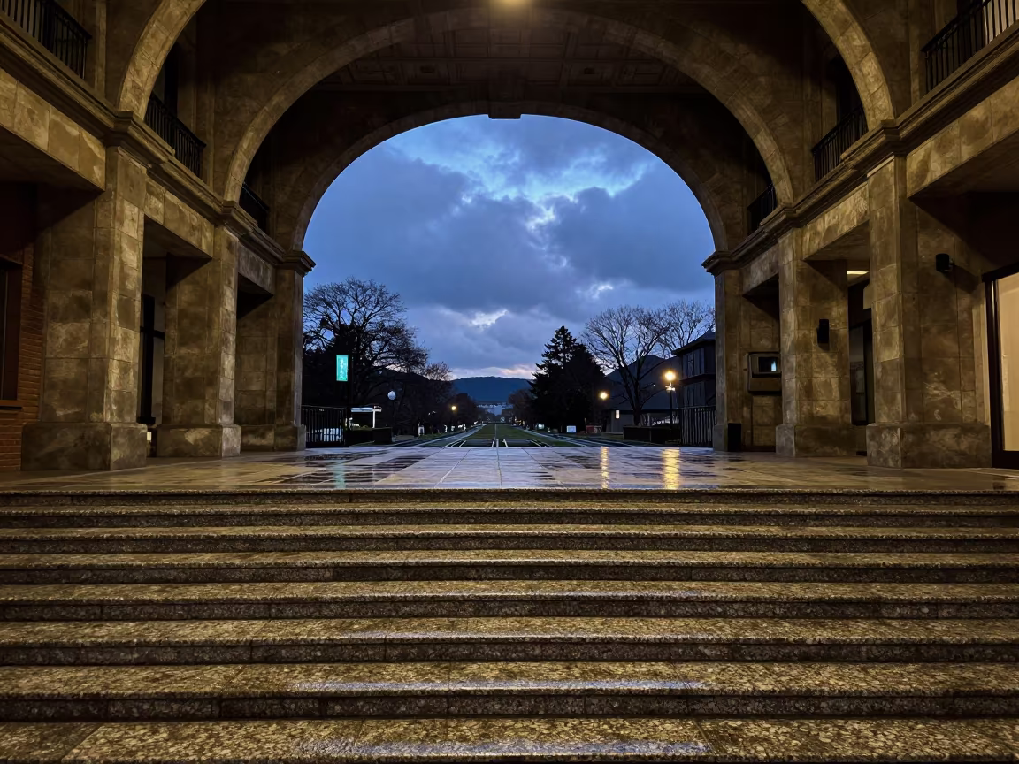 Twilight Atrium Stone Hotel Wet Granite Steps in inside a vaulted atrium near Taoyuan