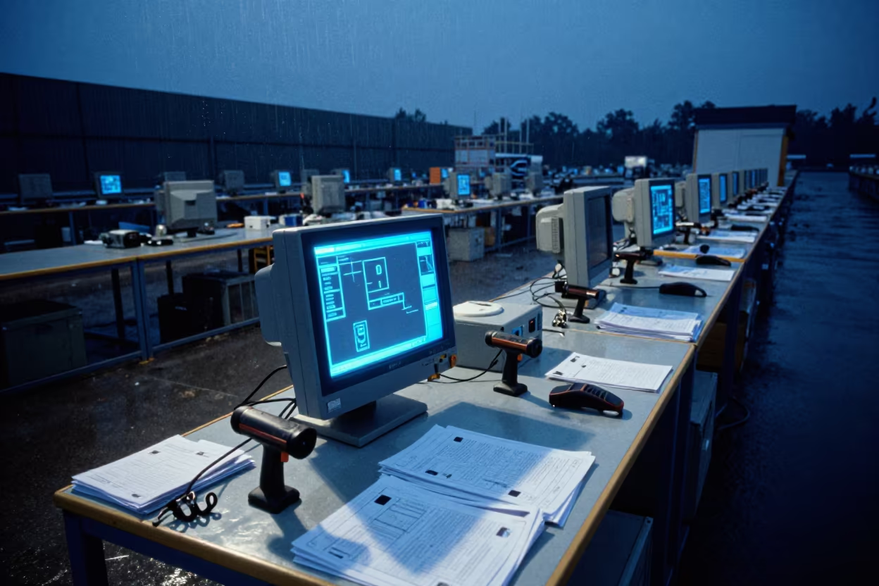 Twilight Depot Table Scanners and Keys in inside a cross-dock lane near Musturud