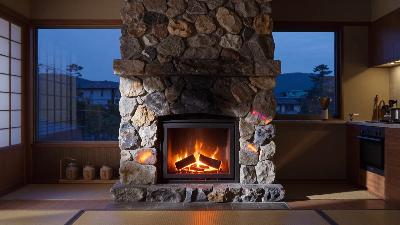 Twilight Embers in Nagoya Kitchen in in a cozy kitchen near Nagoya