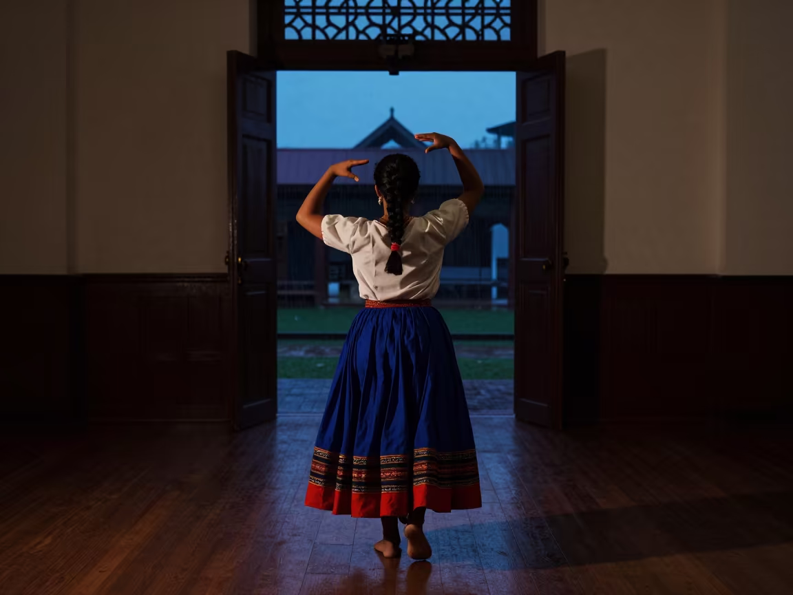 Twilight Folk Dance in Georgetown Prayer Hall in in a prayer hall near Georgetown