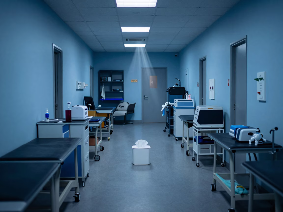 Twilight Gift Bag Bin in Dublin Therapy Corridor in along a therapy corridor with organized equipment in Stoneybatter, Dublin