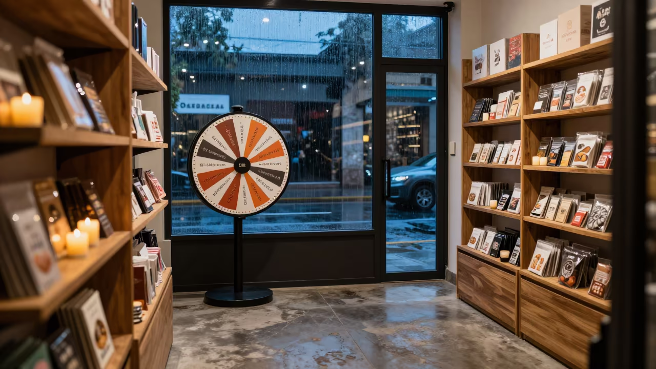 Twilight Gift Spinner in Puebla Store in inside a storefront prepared for opening in Puebla