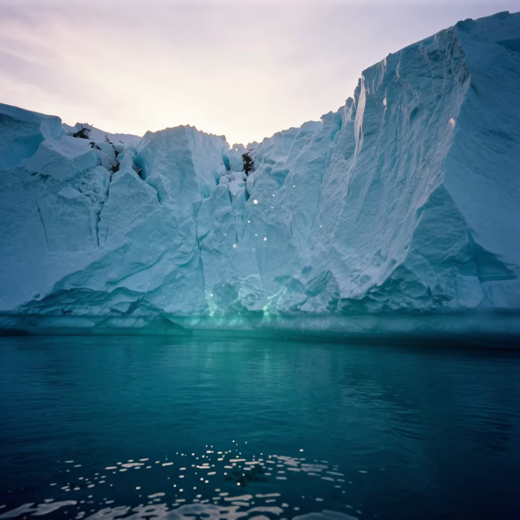 Twilight Ice Wall Underwater Anchorage in along an ice-scoured channel near Anchorage