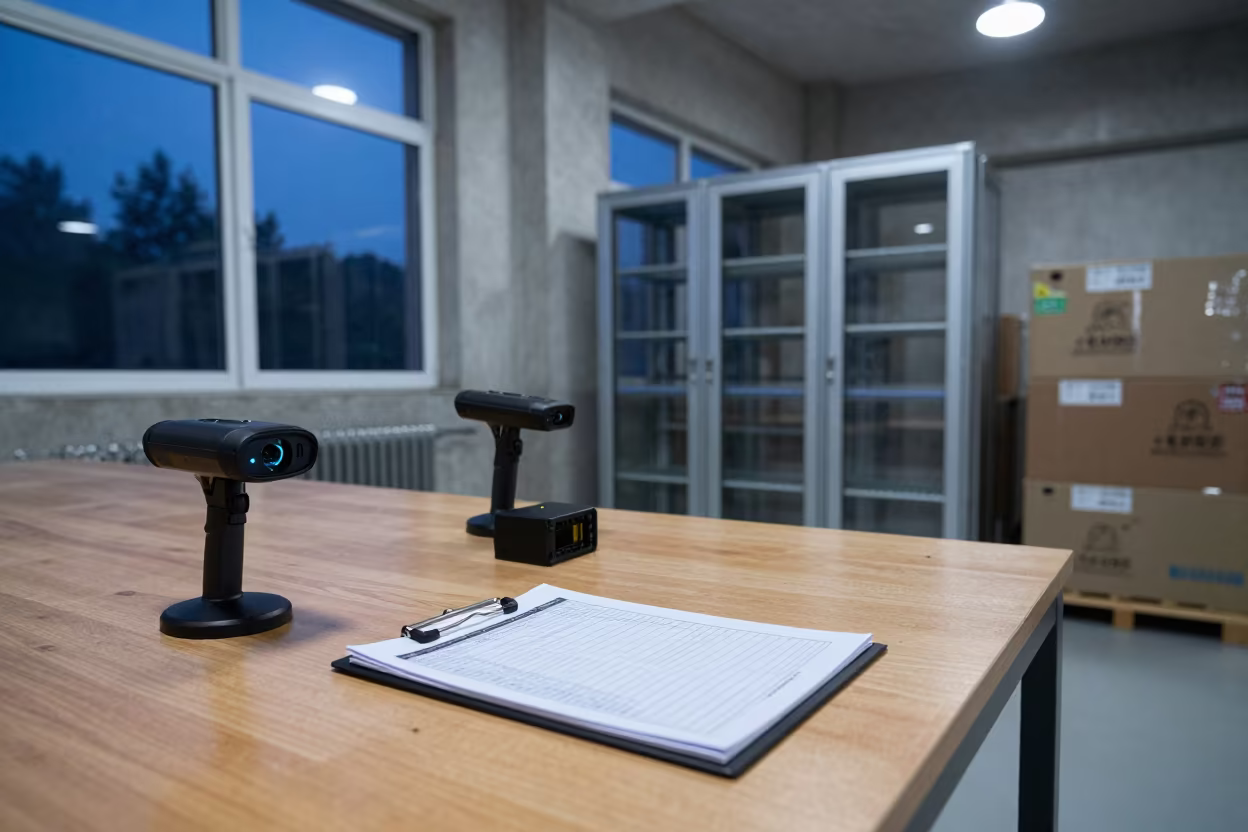 Twilight Inventory Count in Dalian Chilled Bay in inside a chilled distribution bay in Dalian