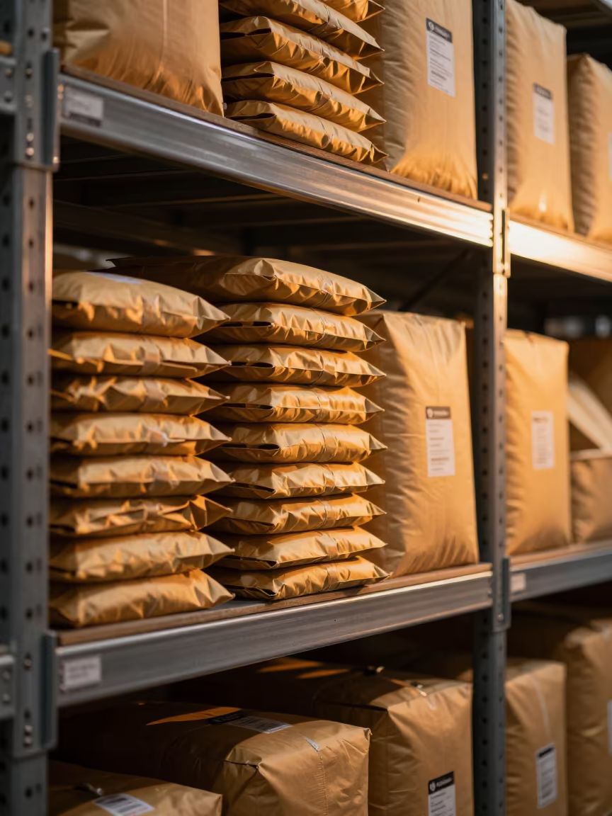 Twilight Mailroom Padded Envelopes Polish Warehouse in inside a warehouse aisle in Bydgoszcz