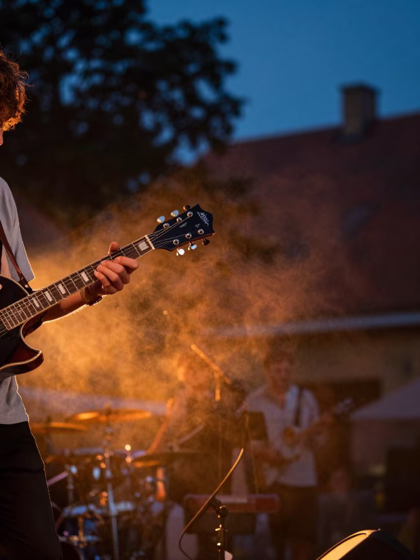 Twilight Mandolin Picker on Elblag Festival Stage in on a festival main stage in Elbląg