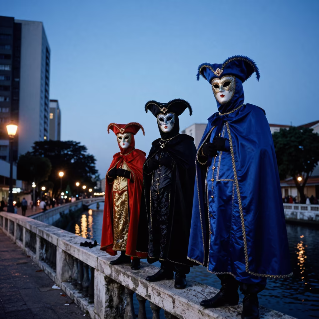 Twilight Masquerade on São Paulo Canal Bridge in near São Paulo