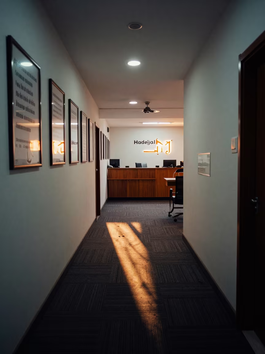 Twilight Office Hallway Hadejia Mission Statements in at an office reception desk in Hadejia
