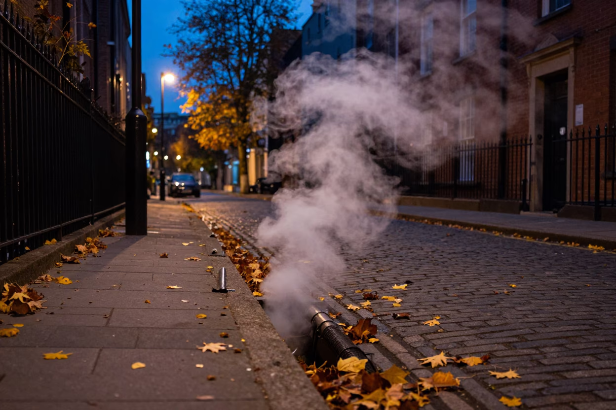Twilight on Autumn Leaves in Dublin in in Dublin, Ireland