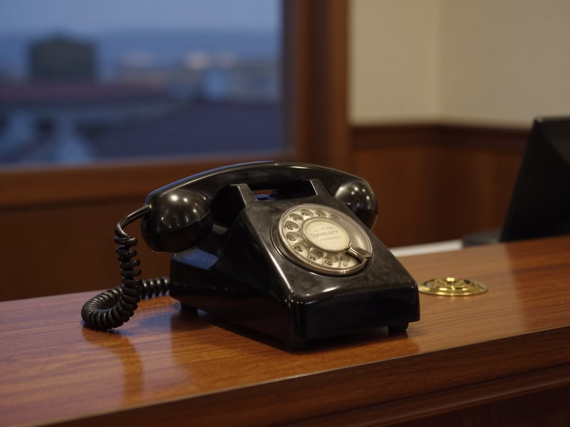 Twilight on Bakelite Telephone in Taipei in in Taipei, Taiwan