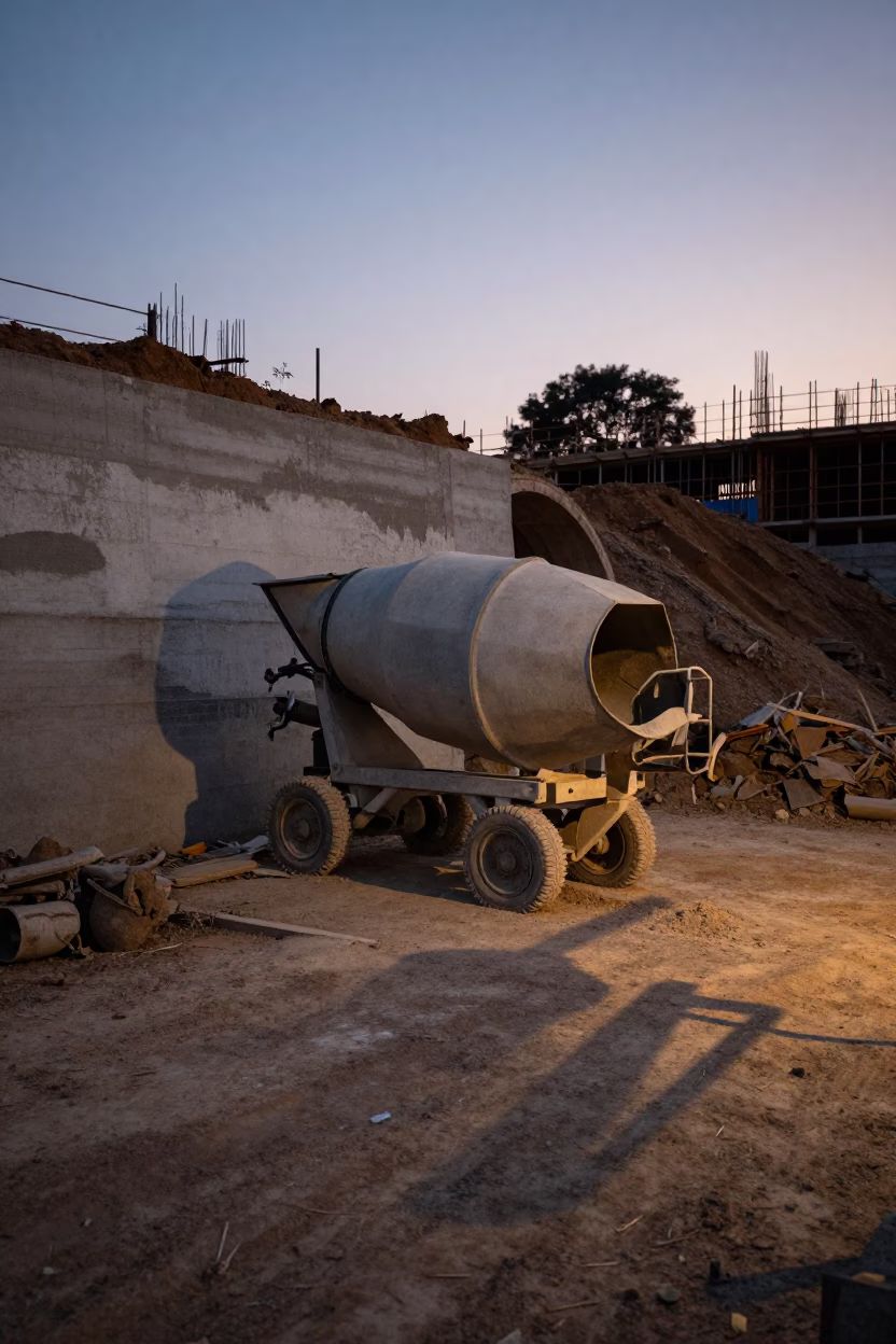 Twilight on Construction Scene in Johannesburg in in Johannesburg, South Africa