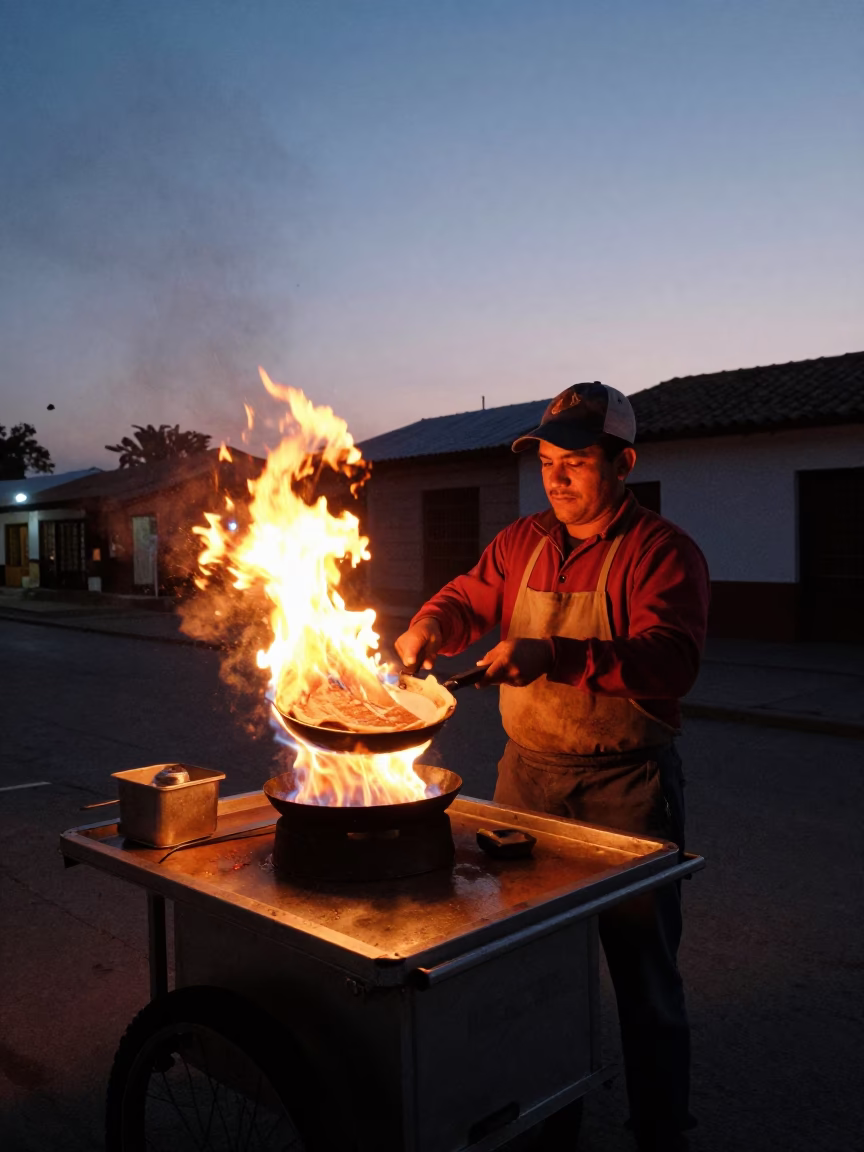 Twilight on Crepes Suzette in Lima in in Lima, Peru
