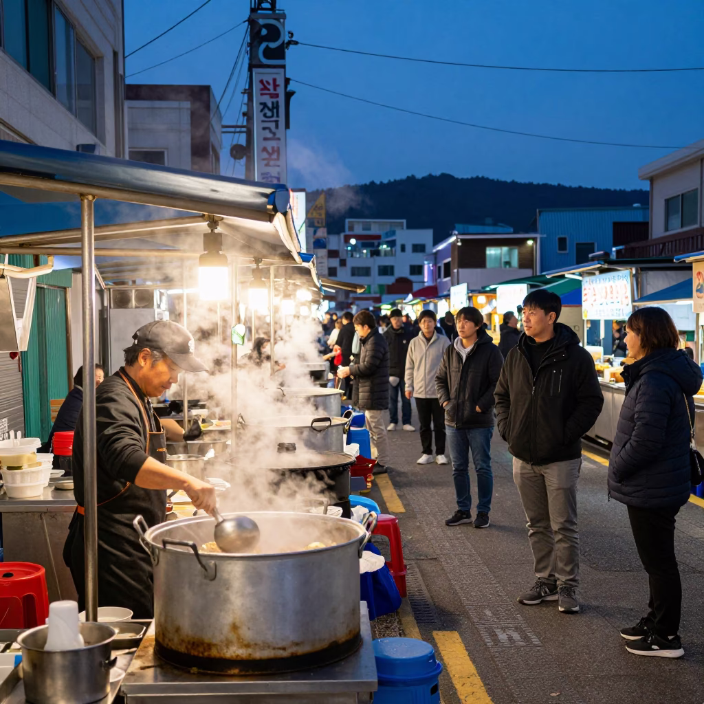 Twilight on Food Scene in Busan in in Busan, South Korea