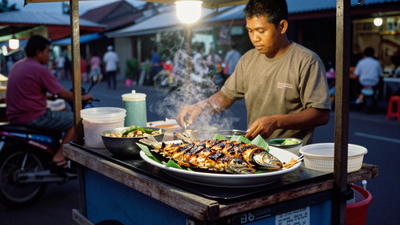 Twilight on Food Scene in Denpasar in in Denpasar, Indonesia