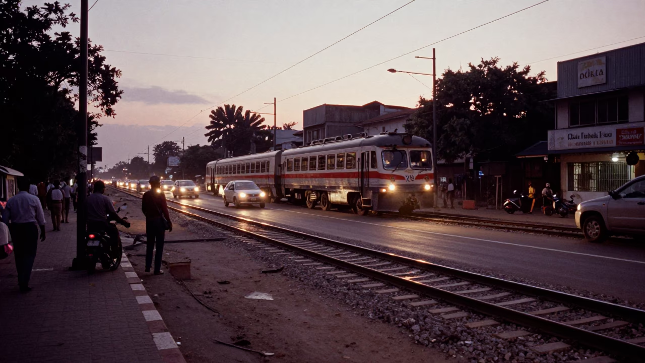 Twilight on Grease Sheen in Chennai in in Chennai, India