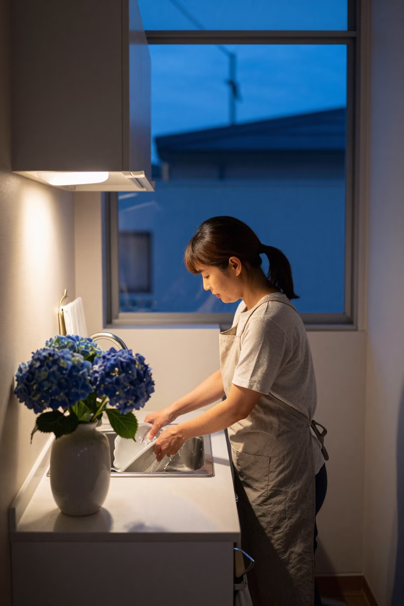 Twilight on Kitchen Scene in Tokyo in in Tokyo, Japan