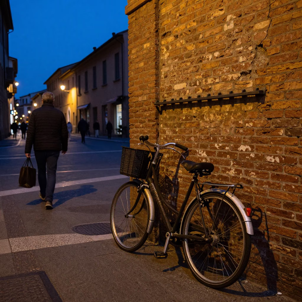 Twilight on Peg Rail in Bologna in in Bologna, Italy