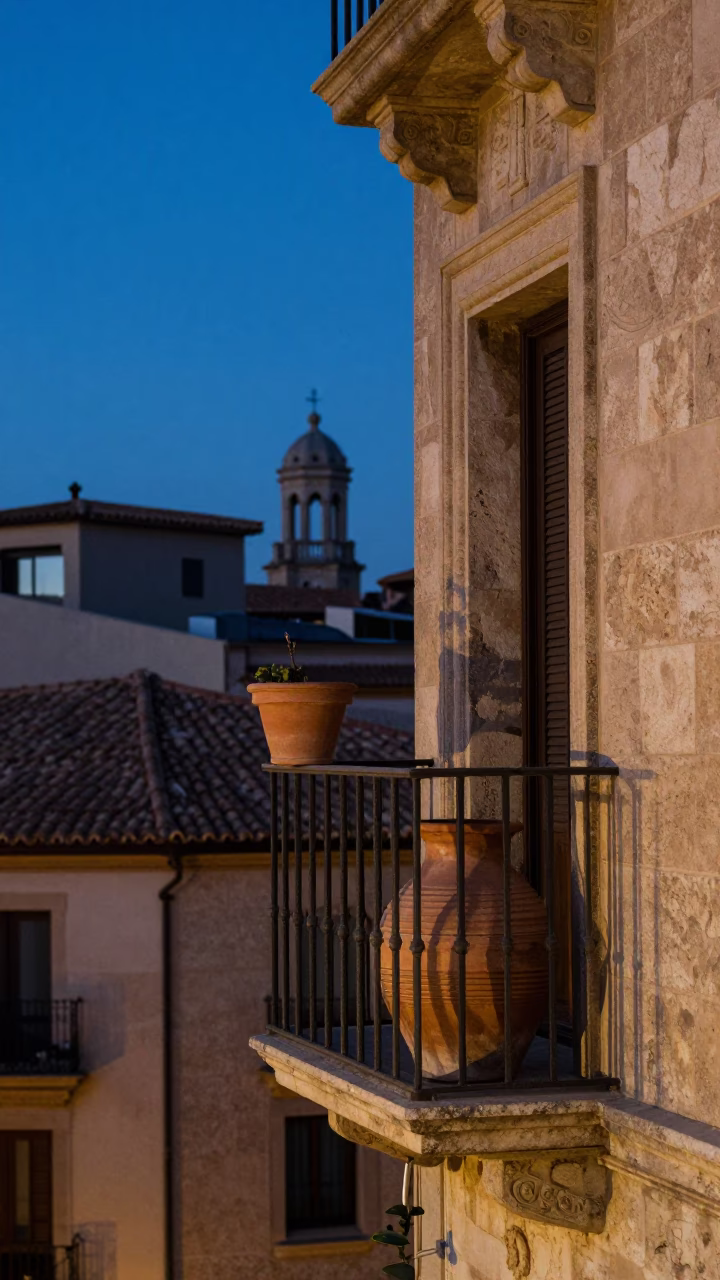 Twilight on Pitcher in Barcelona Spain in in Barcelona, Spain