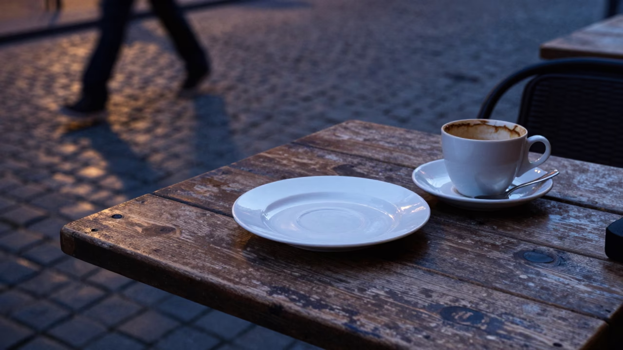 Twilight on Porcelain Plate in Brussels in in Brussels, Belgium