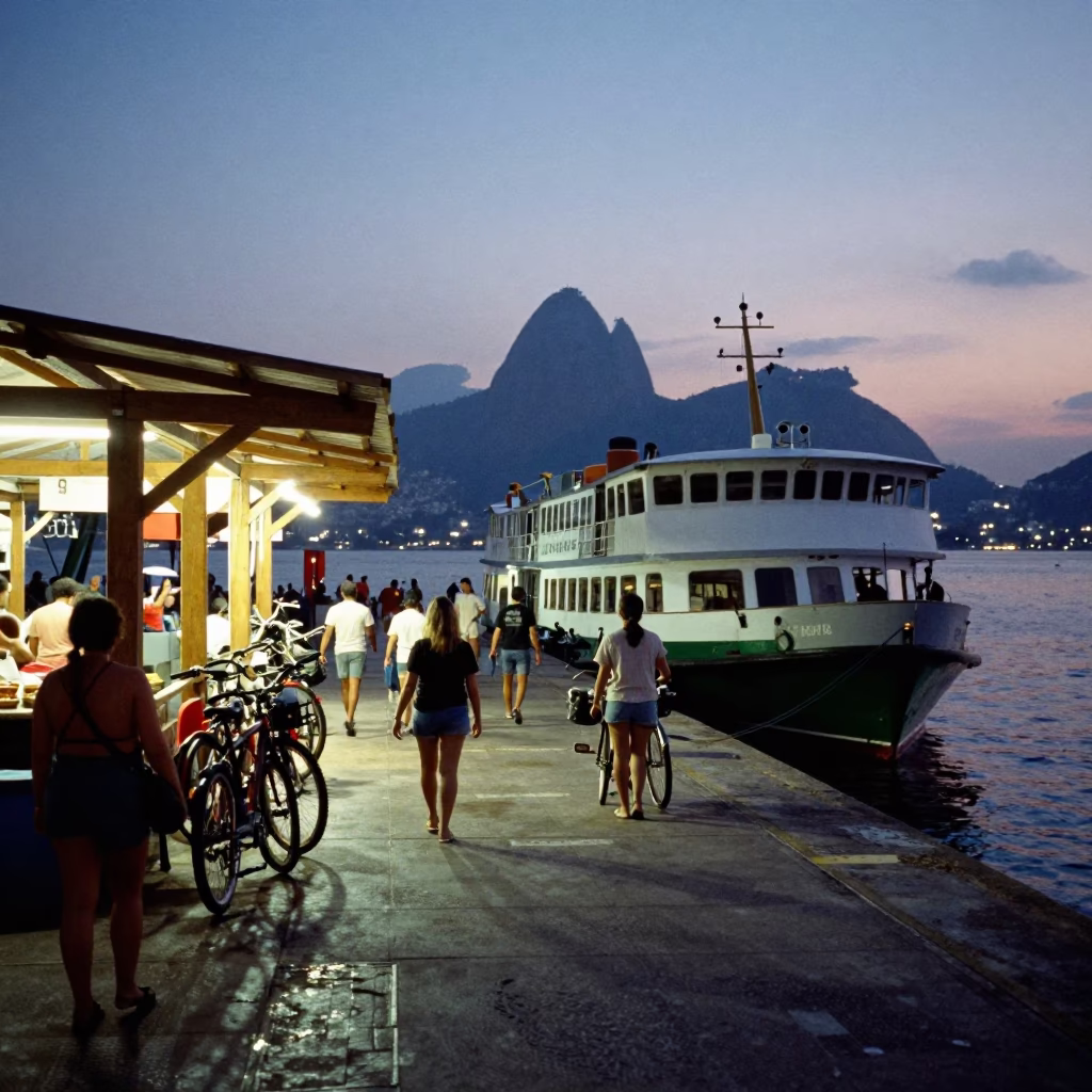 Twilight on Scene Dock in Rio De Janeiro in in Rio de Janeiro, Brazil