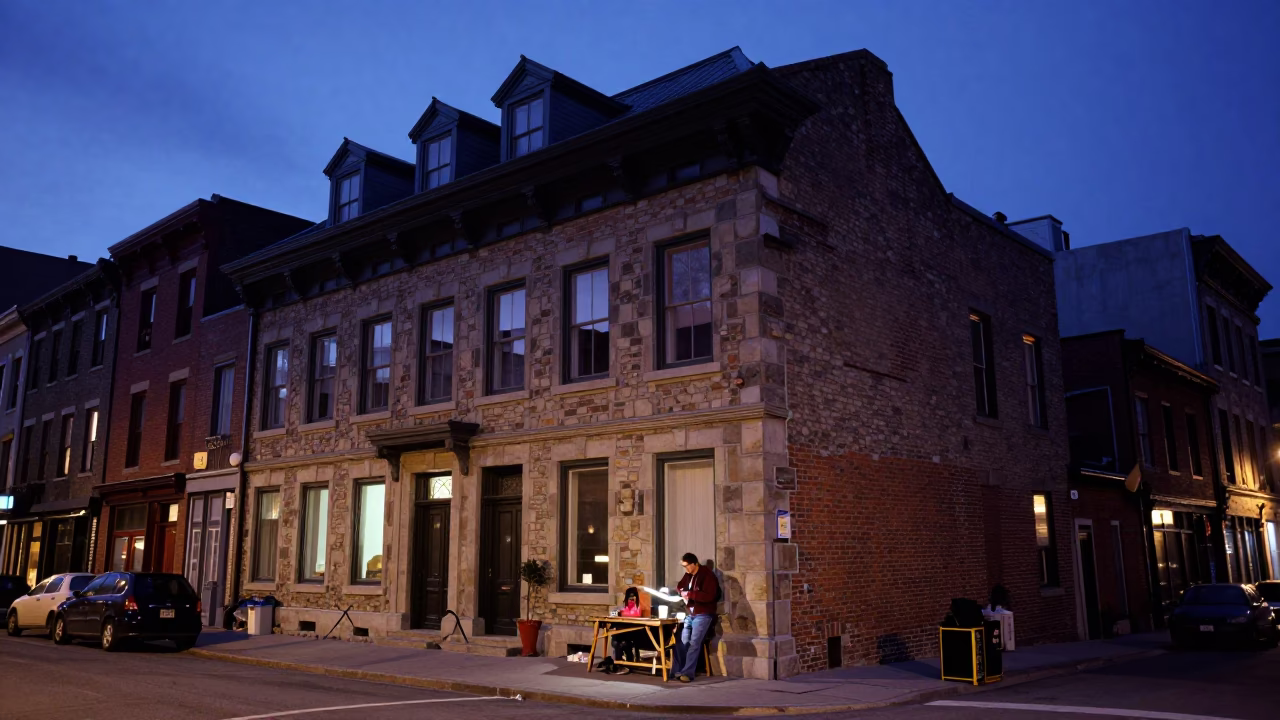 Twilight on Street Photography in Montreal in in Montreal, Quebec, Canada
