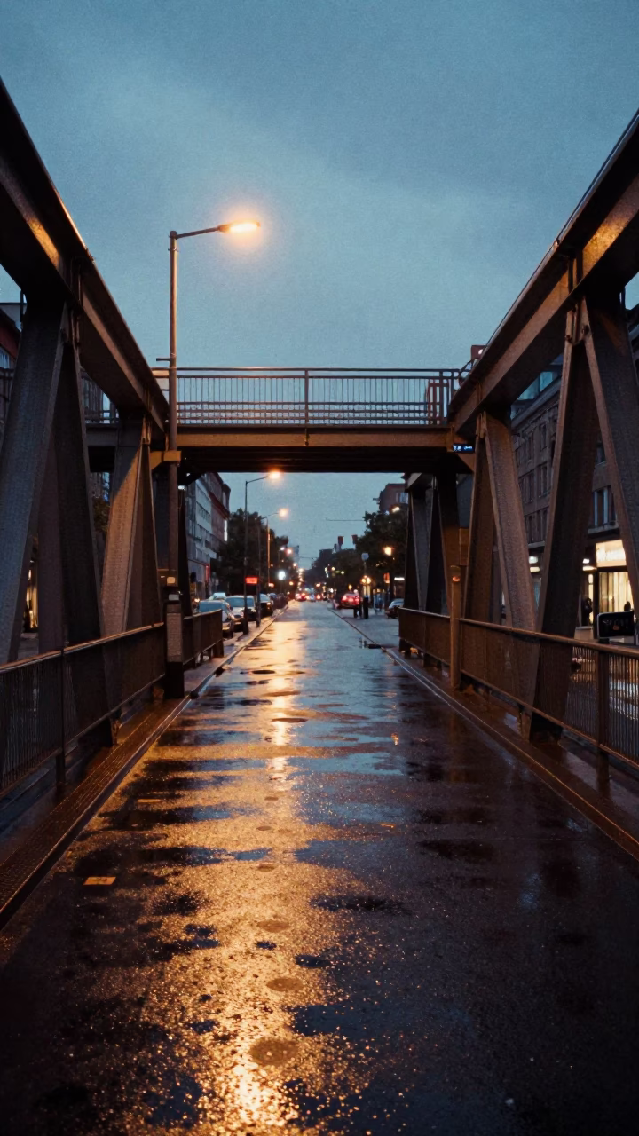Twilight on Street Scene in Berlin in in Berlin, Germany