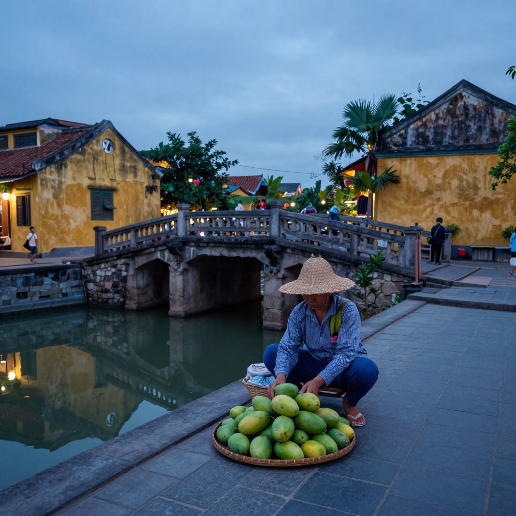 Twilight on Street Scene in Hoi An in in Hoi An, Vietnam