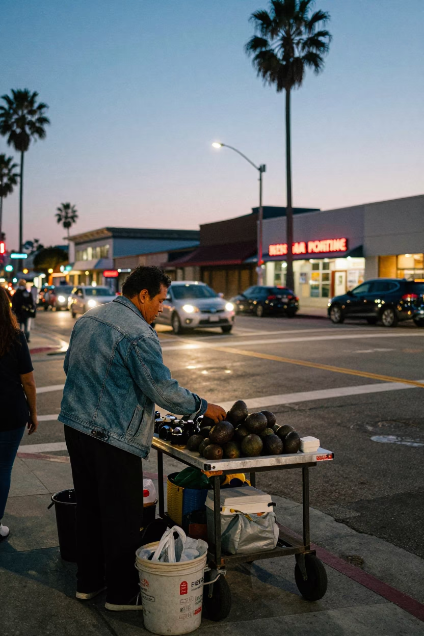 Twilight on Street Scene in San Diego in in San Diego, California, United States